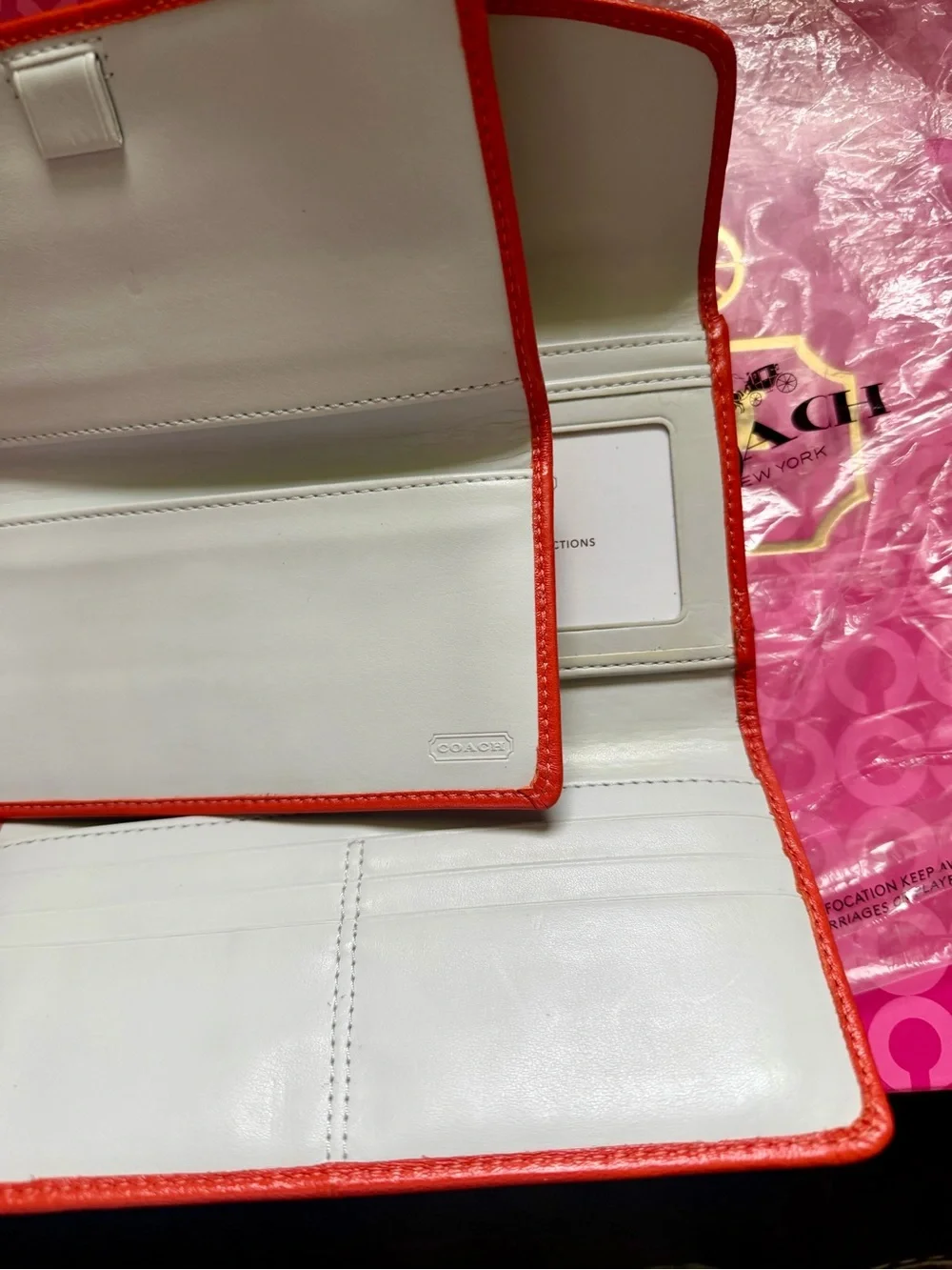 Coach Red Leather Wristlet Clutch
